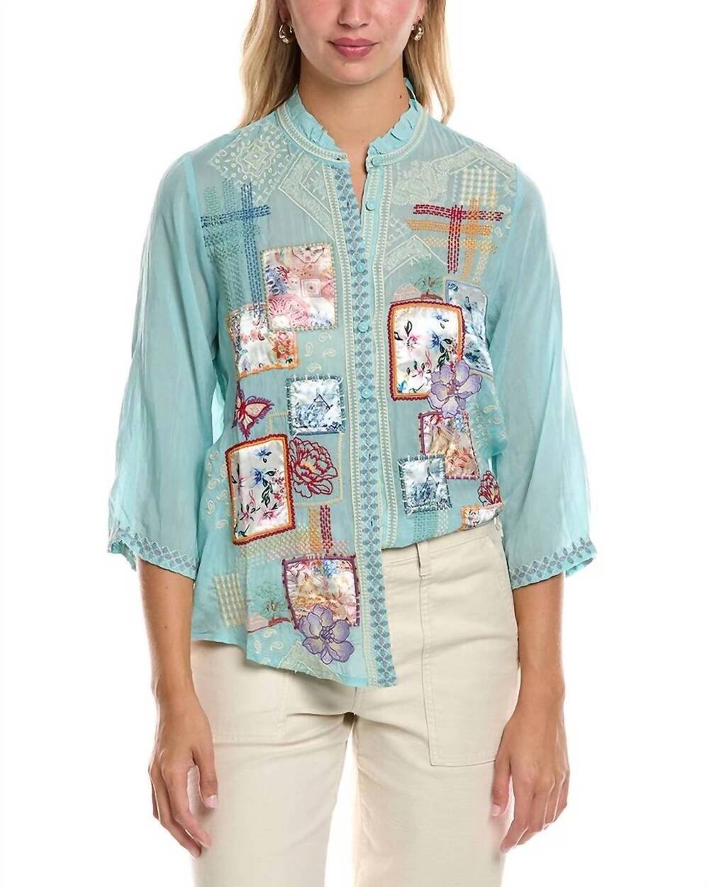 NEW JOHNNY WAS somalia shirt in marine blue